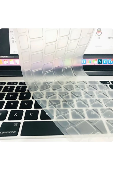 CEPCASE    Macbook 13.3' Air A1932 Klavye Koruyucu Türkçe Q Klavye Buzlu Şeffaf Silikon Ped Macpad - 6