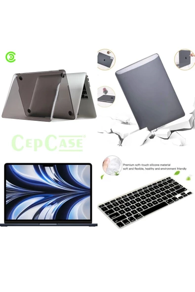 CEPCASE    Macbook Pro 16.2'' 2021 A2485 Kılıf Kristal Şeffaf Kapak Ekran Koruma Klavye Koruma Set - 2