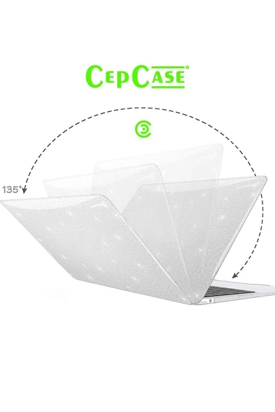 CEPCASE    Macbook Pro 13.3' 2022 M2 A2686 Kılıf Diamond Pırıltılı Kapak Ekran Koruma Klavye Koruma Set - 4