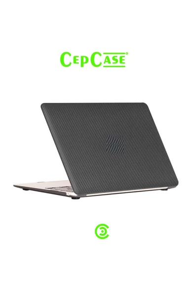 CEPCASE    Macbook Pro 14.2" 2021 M1 A2442 Kılıf Hava Kanallı Karbon Fiber Tasarım Koruyucu Kapak