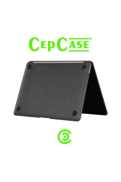 CEPCASE    Macbook 13.6' Air 2022 M2 A2681 Kılıf Hava Kanallı 360 Derece Karbon Fiber Tasarım Kapak - 7