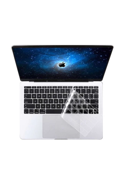 CEPCASE    Macbook 13.3' Pro 2020 A2251 Klavye Koruyucu Türkçe Q Klavye Şeffaf Silikon Ped Macpad - 2