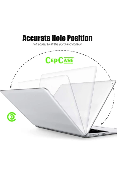 CEPCASE    Macbook Pro 16.2'' 2021 A2485 Kılıf Kristal Şeffaf Kapak Ekran Koruma Klavye Koruma Set - 5