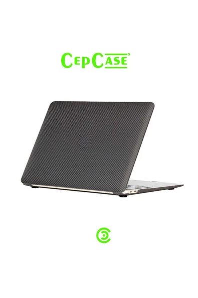 CEPCASE    Macbook Pro 13.3' 2022 M2 A2686 Kılıf Hava Kanallı Karbon Fiber Tasarım Tam Uyum Kapak