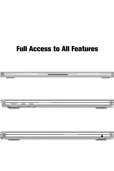 CEPCASE    Macbook 13.6' Air 2022 M2 A2681 Kılıf Kristal Şeffaf Tasarım Kapak Ekran Filmi Cam Koruma - 4