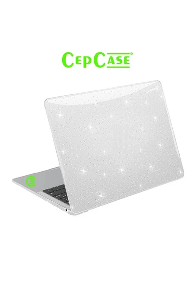 CEPCASE    Macbook Pro 16 2021 Kılıf 16.2" A2485 Hava Kanallı Diamond Pırıltılı Tasarım Koruyucu Kapak