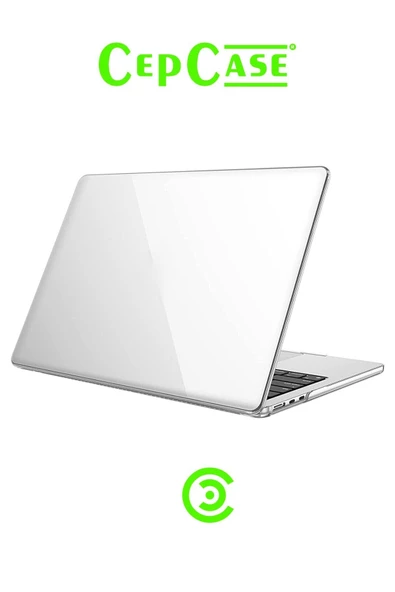 CEPCASE    Macbook 13.6' Air 2022 M2 A2681 Kılıf Kristal Şeffaf Tasarım Kapak Ekran Filmi Cam Koruma - 2