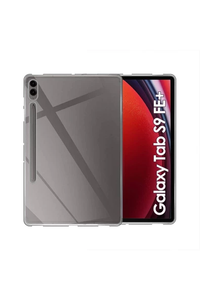 CEPCASE    Galaxy Tab S9 FE Plus Tablet Kılıf Transparent Süper Slim Şeffaf Silikon Kapak