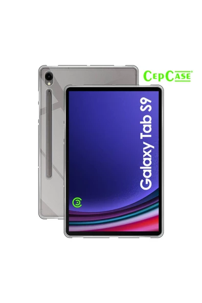 CEPCASE    Galaxy Tab S9 Tablet Kılıf Transparent Süper Slim Şeffaf Silikon Kapak