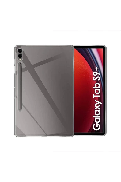 CEPCASE    Galaxy Tab S9 Plus Tablet Kılıf Transparent Süper Slim Şeffaf Silikon Kapak