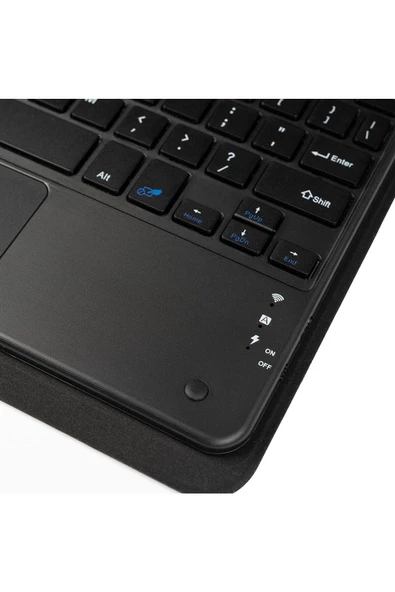 CEPCASE    iPad Pro 10.2 (8.Nesil) Uyumlu Bluetooh Klavyeli Touch Pad Standlı Tablet Kılıfı Border Keyboard - 3