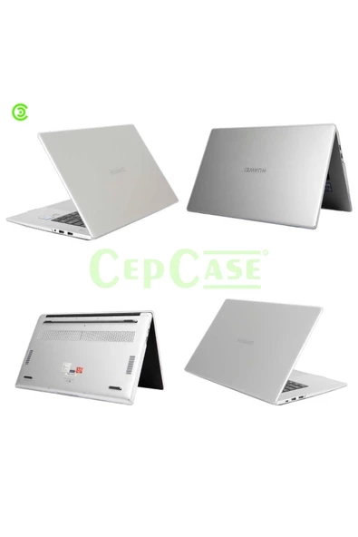 CEPCASE    Huawei Matebook D15 2021 Kılıf Hava Kanallı Kristal Parlak Şeffaf Tasarım Koruyucu Kapak - 3