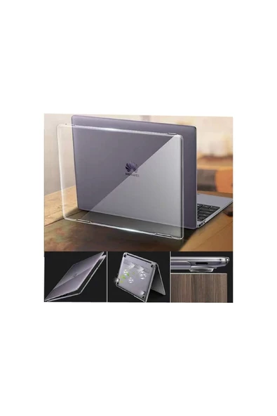 CEPCASE    Huawei Matebook D15 2021 Kılıf Hava Kanallı Kristal Parlak Şeffaf Tasarım Koruyucu Kapak - 4