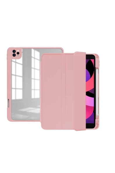 CEPCASE    Ipad Pro 12.9 2020 (4.NESİL) Kılıf Standlı Kalem Bölmeli Ayarlanabilir Mıknatıslı Kapak