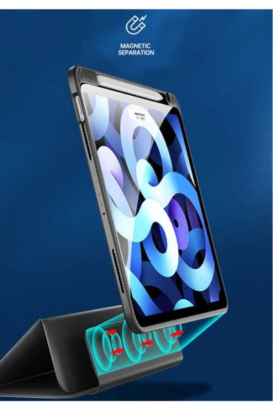 CEPCASE    Ipad Pro 12.9 2021 (5.NESİL) Kılıf Standlı Kalem Bölmeli Ayarlanabilir Mıknatıslı Kapak - 4