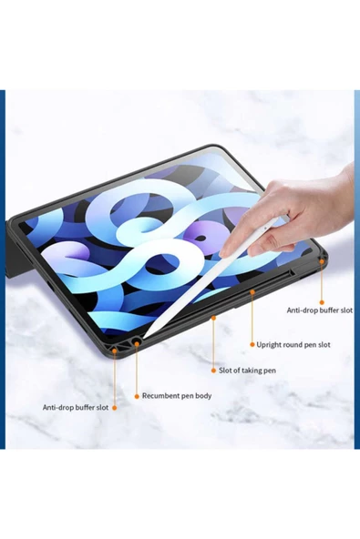 CEPCASE    Ipad Pro 12.9 2021 (5.NESİL) Kılıf Standlı Kalem Bölmeli Ayarlanabilir Mıknatıslı Kapak - 7