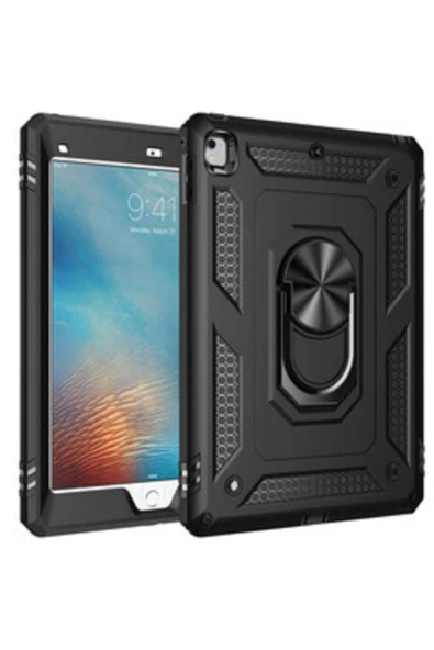 CEPCASE    Ipad 9.7 2017 Kılıf Zırhlı Yüzüklü Standlı Magnetik Sağlam Koruma