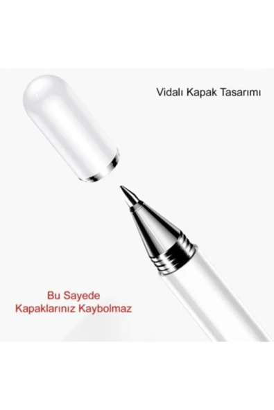 CEPCASE    Apple Ipad Iphone Android Uyumlu Pencil 2in1 Disk Uçlu Stylus Kalem - 3