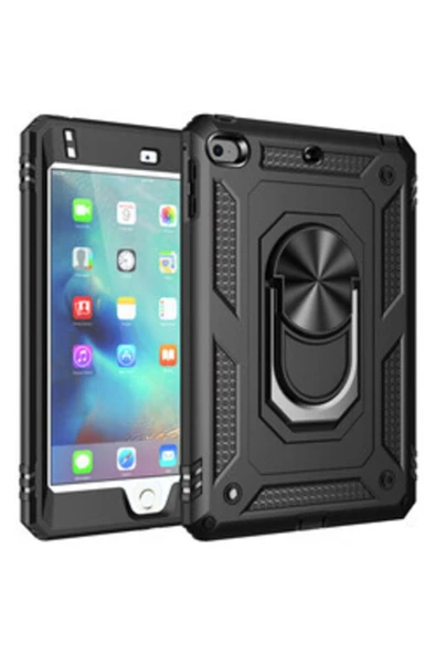 CEPCASE    Ipad Mini 5 Kılıf Zırhlı Yüzüklü Standlı Magnetik Sağlam Koruma