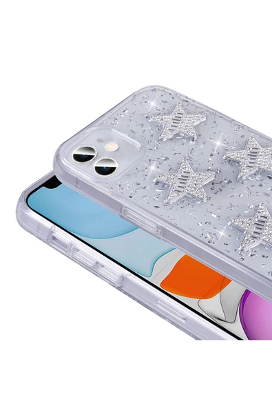 CEPCASE    Apple iPhone 11 Kılıf Happy Love Simli Airbagli Işıltılı  Tam Kalıp Silikon Kapak - 7