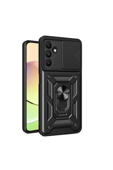 CEPCASE    Samsung Galaxy A15 Kılıf Standlı Magnet Mıknatıslı Yüzük Sürgülü Kamera Armored Zırhlı Kapak ürün görseli