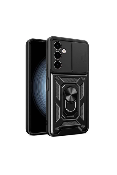 CEPCASE    Samsung Galaxy A24 Kılıf Standlı Magnet Mıknatıslı Yüzük Sürgülü Kamera Armored Zırhlı Kapak ürün görseli