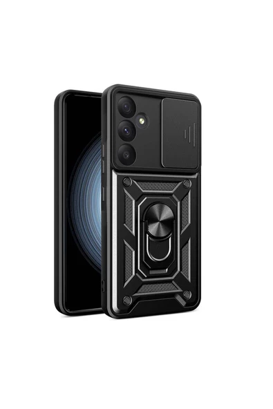 CEPCASE    Samsung Galaxy A35 Kılıf Standlı Magnet Mıknatıslı Yüzük Sürgülü Kamera Armored Zırhlı Kapak ürün görseli