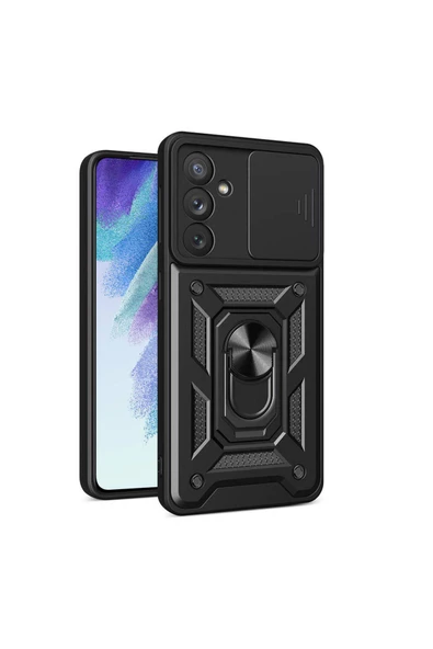 CEPCASE    Samsung Galaxy A54 Kılıf Standlı Magnet Mıknatıslı Yüzük Sürgülü Kamera Armored Zırhlı Kapak