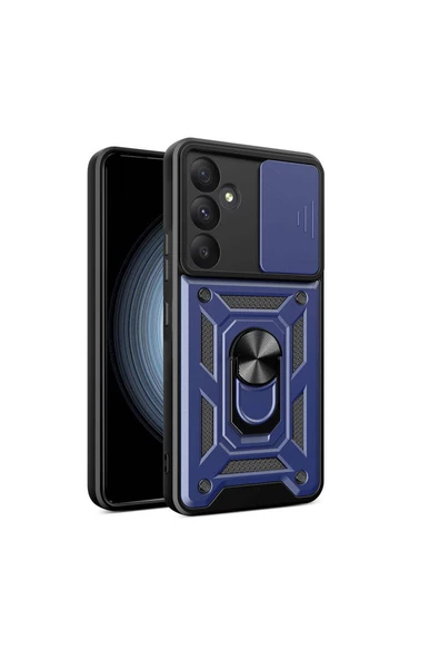 CEPCASE    Samsung Galaxy A35 Kılıf Standlı Magnet Mıknatıslı Yüzük Sürgülü Kamera Armored Zırhlı Kapak - Resim 2