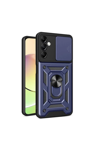 CEPCASE    Samsung Galaxy A14 Kılıf Standlı Magnet Mıknatıslı Yüzük Sürgülü Kamera Armored Zırhlı Kapak ürün görseli