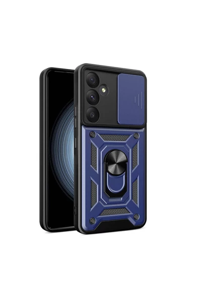 CEPCASE    Samsung Galaxy A55 Kılıf Standlı Magnet Mıknatıslı Yüzük Sürgülü Kamera Armored Zırhlı Kapak - Resim 2
