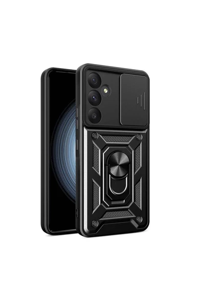 CEPCASE    Samsung Galaxy A55 Kılıf Standlı Magnet Mıknatıslı Yüzük Sürgülü Kamera Armored Zırhlı Kapak ürün görseli
