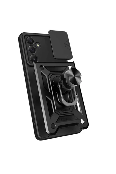 CEPCASE    Samsung Galaxy A55 Kılıf Standlı Magnet Mıknatıslı Yüzük Sürgülü Kamera Armored Zırhlı Kapak - Resim 4