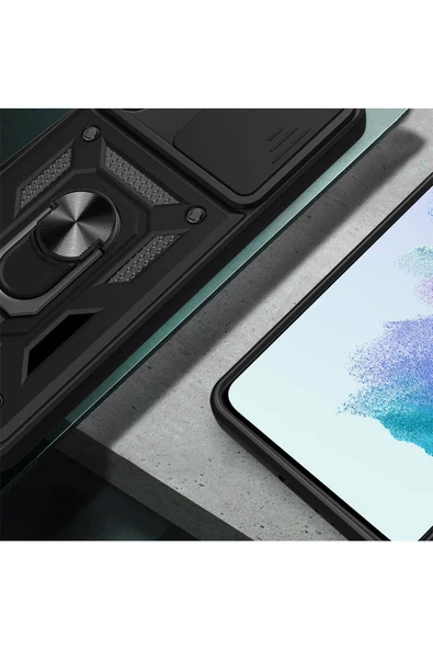 CEPCASE    Samsung Galaxy A54 Kılıf Standlı Magnet Mıknatıslı Yüzük Sürgülü Kamera Armored Zırhlı Kapak - Resim 5