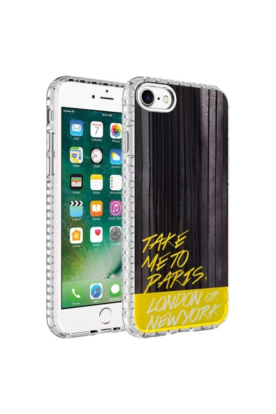 CEPCASE    iPhone SE 2020 Kılıf Kenar Korumalı Desenli Colorful Graphic Design Silikon Kapak - Resim 2