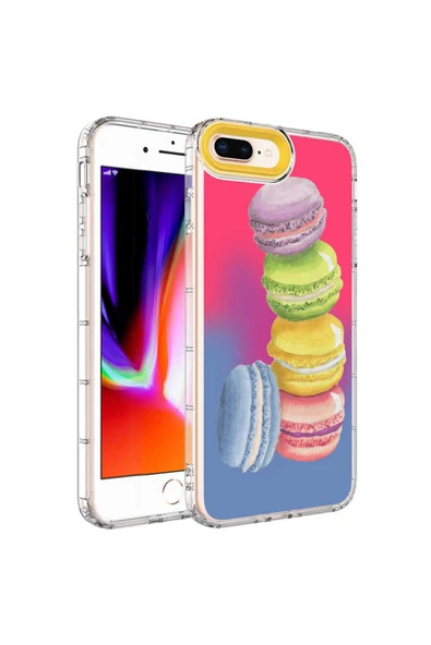 CEPCASE    Apple  iPhone 7 Plus  Uyumlu  Kamera Korumalı Colourful Desenli Hard Silikon Summer Style Kapak