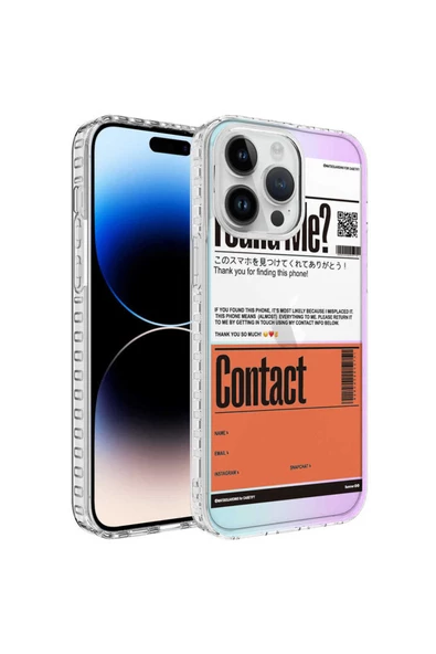 CEPCASE    iPhone 14 Pro Max Kılıf Kenar Korumalı Desenli Colorful Graphic Design Silikon Kapak