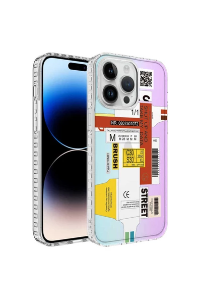 CEPCASE    iPhone 14 Pro Kılıf Kenar Korumalı Desenli Colorful Graphic Design Silikon Kapak - 2