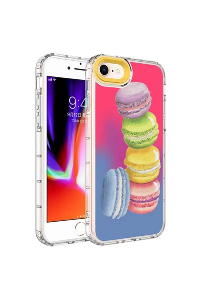 CEPCASE    iPhone 7 Uyumlu  Kılıf Kamera Korumalı Colourful Desenli Hard Silikon Summer Style Kapak