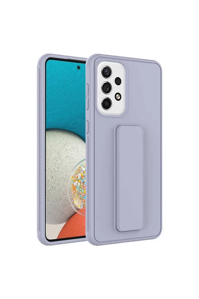 CEPCASE    Samsung Galaxy A52 Kılıf Standlı Kamera Çıkıntılı Gövdeyi Tam Saran Deri Dokulu Tam Uyumlu