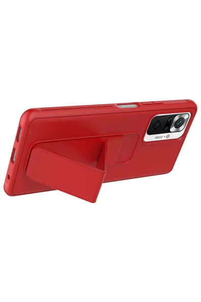 CEPCASE    Xiaomi Redmi Note 10 Pro Kılıf Standlı Kamera Çıkıntılı Gövdeyi Tam Saran Deri Dokulu Tam Uyumlu - Resim 3
