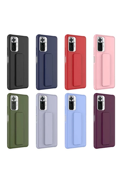 CEPCASE    Xiaomi Redmi Note 10 Pro Kılıf Standlı Kamera Çıkıntılı Gövdeyi Tam Saran Deri Dokulu Tam Uyumlu - Resim 4