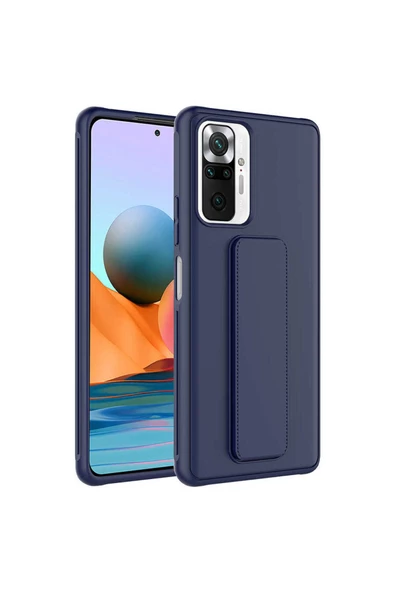 CEPCASE    Xiaomi Redmi Note 10 Pro Kılıf Standlı Kamera Çıkıntılı Gövdeyi Tam Saran Deri Dokulu Tam Uyumlu ürün görseli 1