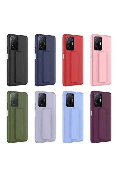CEPCASE    Xiaomi Mi 11T Pro 5G Kılıf Standlı Kamera Çıkıntılı Gövdeyi Tam Saran Deri Dokulu Tam Uyumlu - 4