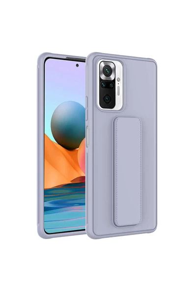 CEPCASE    Xiaomi Redmi Note 10 Pro Kılıf Standlı Kamera Çıkıntılı Gövdeyi Tam Saran Deri Dokulu Tam Uyumlu - Resim 2