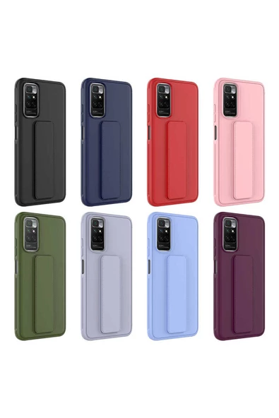 CEPCASE    Xiaomi Redmi Note 11S Global Kılıf Standlı Kamera Çıkıntılı Gövdeyi Tam Saran Deri Dokulu Tam Uyumlu - 4