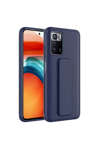 CEPCASE    Xiaomi Redmi 10 Kılıf Standlı Kamera Çıkıntılı Gövdeyi Tam Saran Deri Dokulu Tam Uyumlu - Resim 2