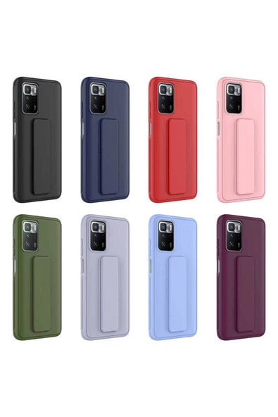 CEPCASE    Xiaomi Redmi 10 Kılıf Standlı Kamera Çıkıntılı Gövdeyi Tam Saran Deri Dokulu Tam Uyumlu - Resim 4