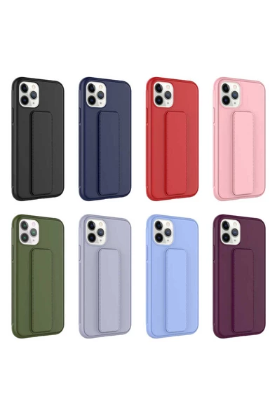 CEPCASE    Apple iPhone 11 Pro Kılıf Standlı Kamera Çıkıntılı Gövdeyi Tam Saran Deri Dokulu Tam Uyumlu - 4