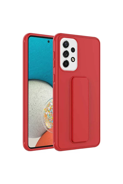 CEPCASE    Samsung Galaxy A23 Kılıf Standlı Kamera Çıkıntılı Gövdeyi Tam Saran Deri Dokulu Tam Uyumlu